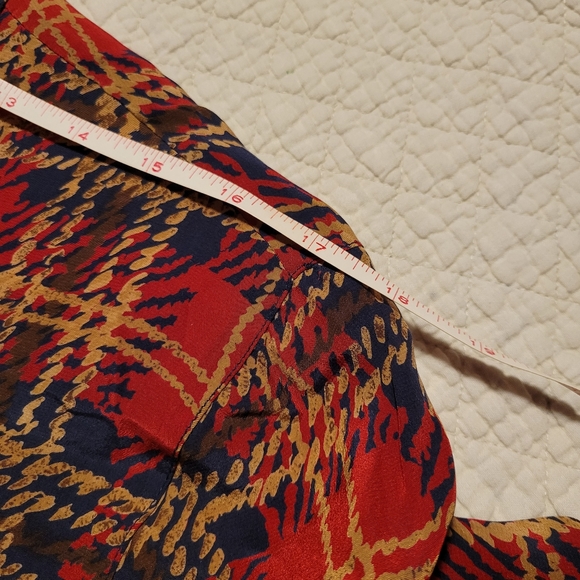 Vintage 100% Silk Blouse Size Large - Picture 11 of 12